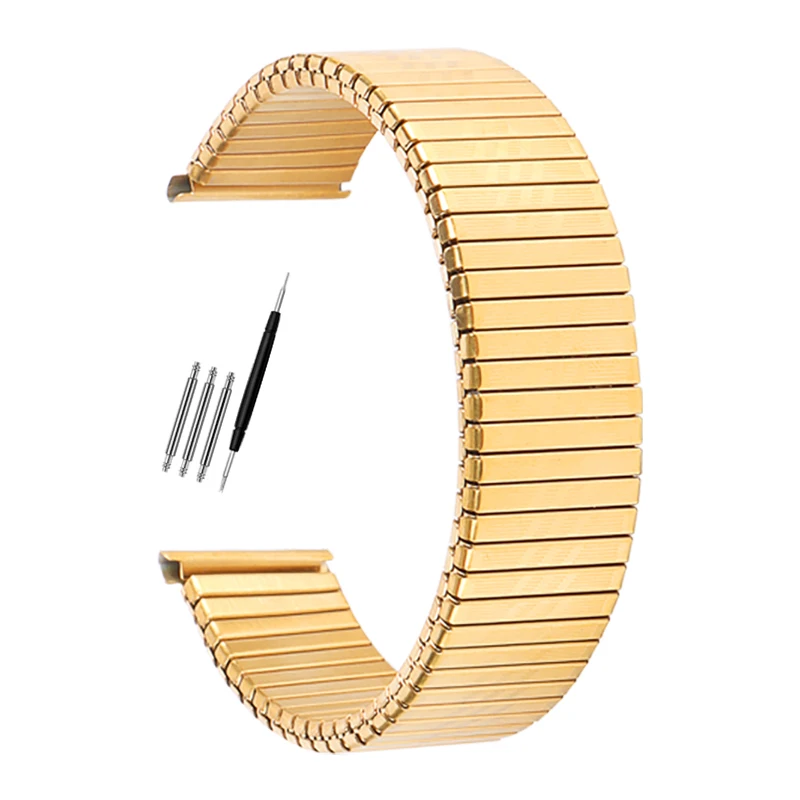 12 14mm 16mm 18mm 20mm cinturino elastico in acciaio inossidabile espansione in metallo cinturino per orologio in oro argento con strumento  1511
