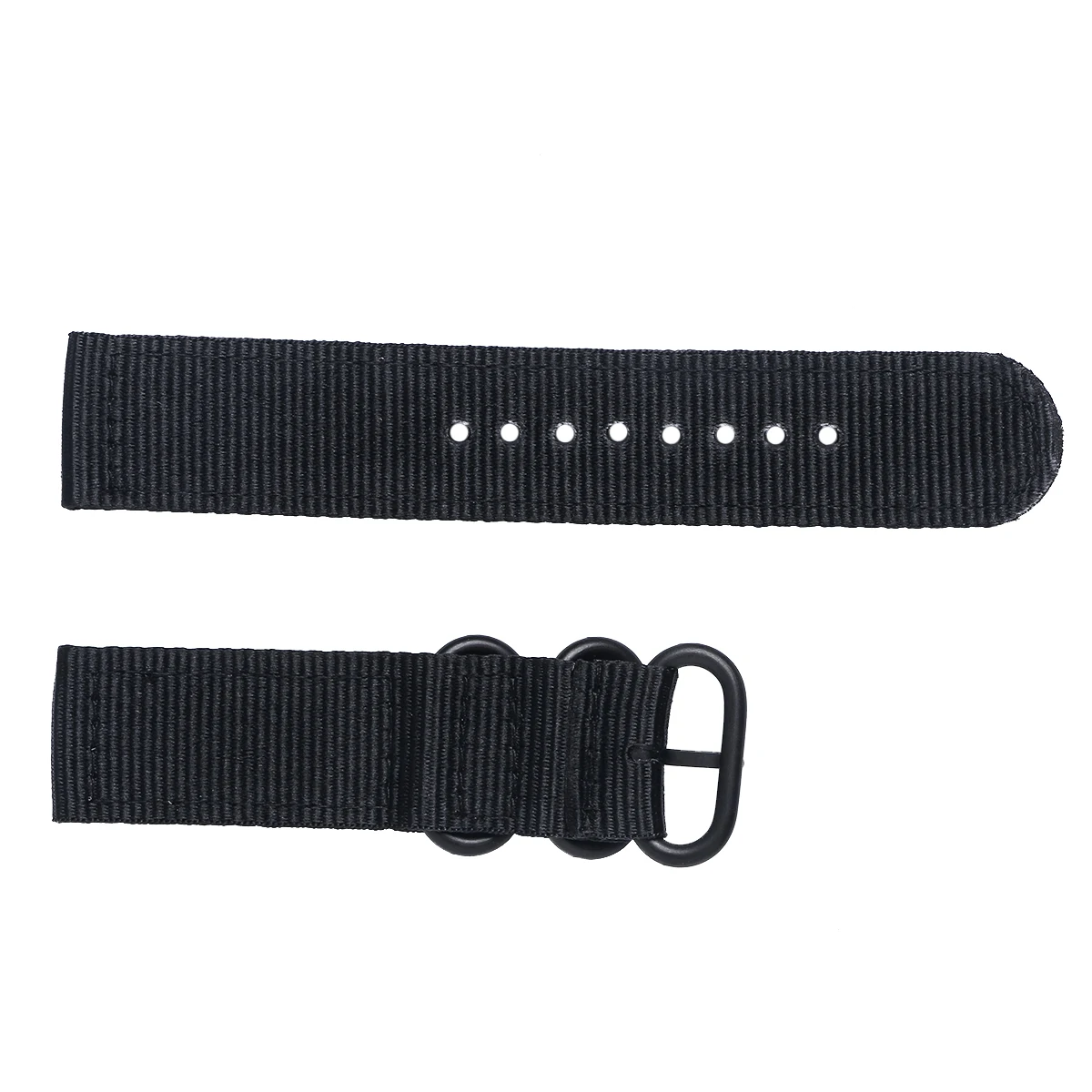 

18mm Watch Strap Webbing Durable 2-Joint Nylon Watch Band Wristband for Watch Replacement (Whole Black)