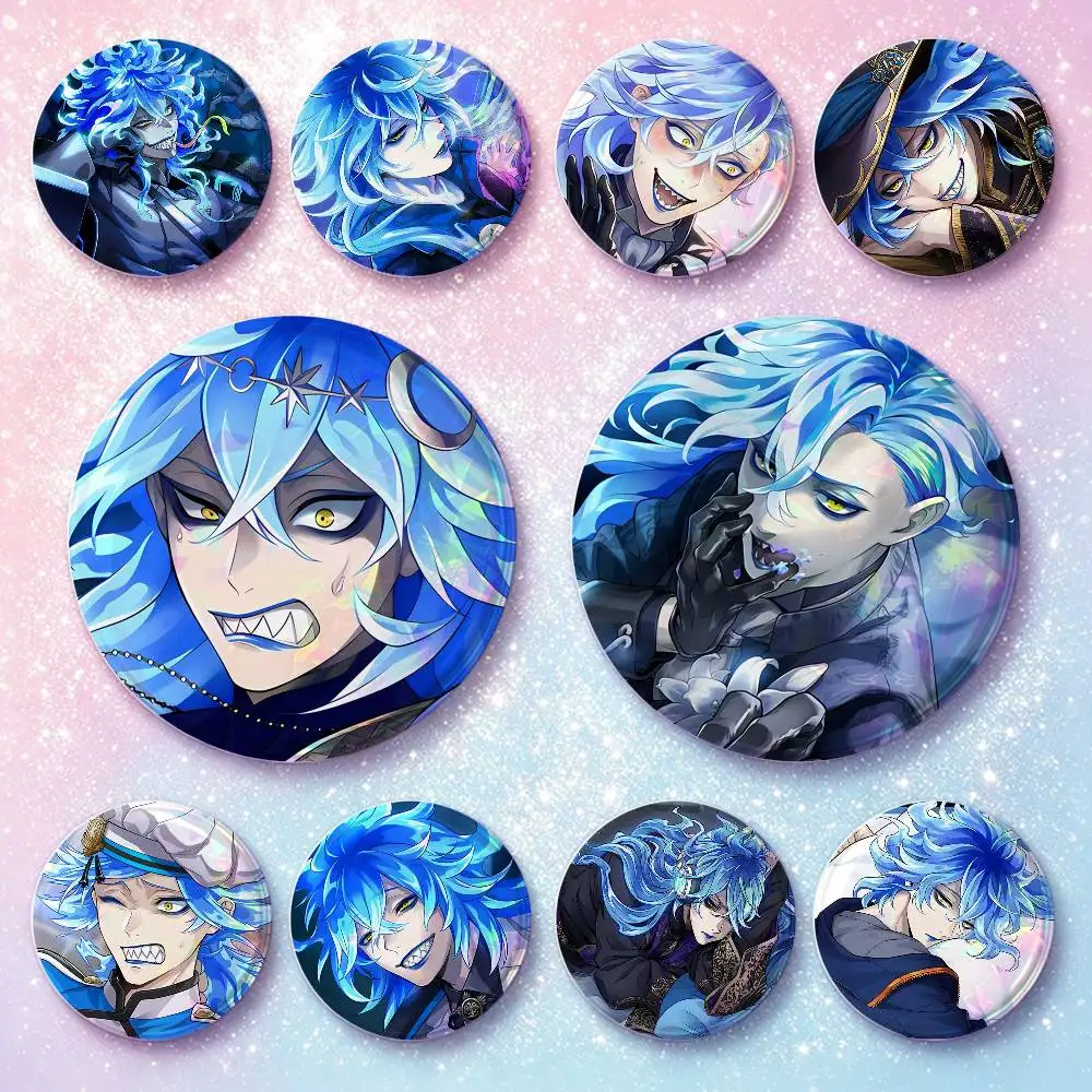 Twisted Wonderland Game Cartoon Figure Idia Shroud Badges Round Cosplay Pin Bag Decor Fans Collect Friends Gifts Brooch Souvenir