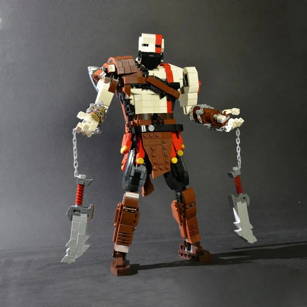 BuildMOC Mech Warrior God of the Wars Kratos Building Blocks Creatività Modello Personaggio Mattoni Giocattolo assemblato fai da te per regalo per bambini