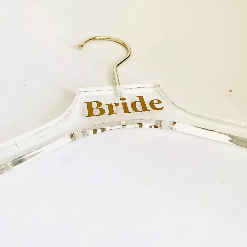 Personalized Wedding Acrylic Hanger, Bridal Shower Gift, Custom Names in Rose Gold Calligraphy, Bridal Shower Favor