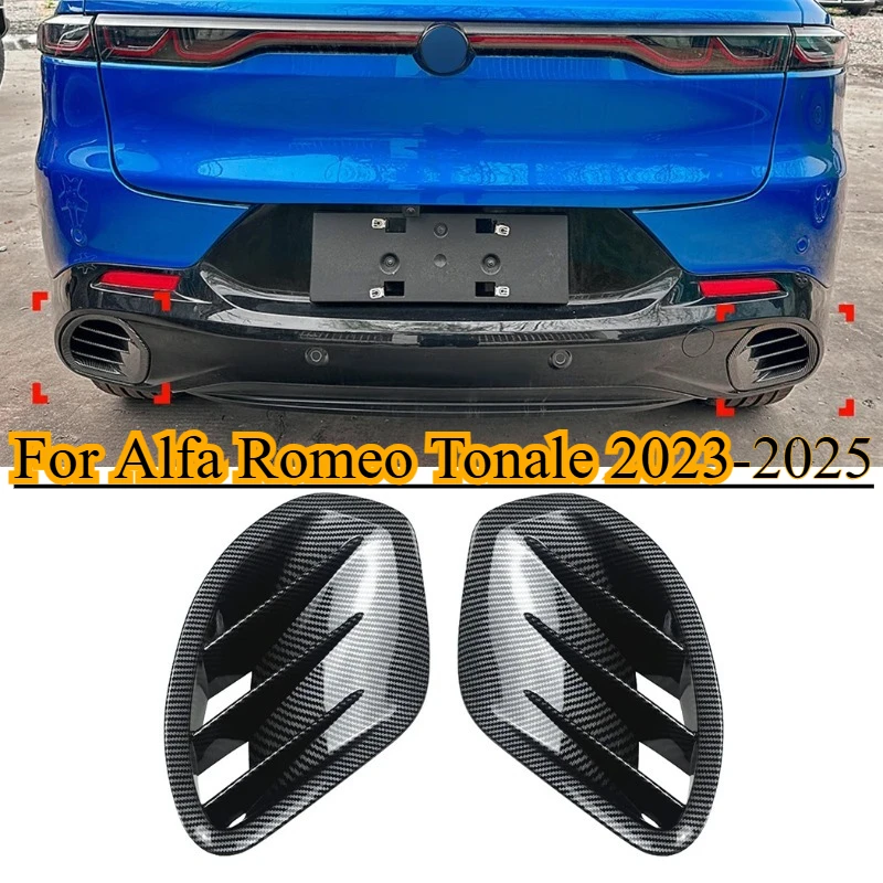 

For Alfa Romeo Tonale 2023-2025 Rear Bumper Side Vent Spoiler Splitter Diffuser Frame Grille Cover ABS Glossy Black/Carbon Fiber