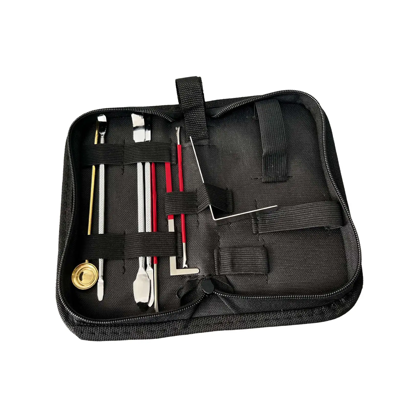 8Pcs Stainless Steel Repair Tool Kit with Carry Case Woodwind Instrument Maintanance Kit for Piccolo Clarinet Flute Oboe