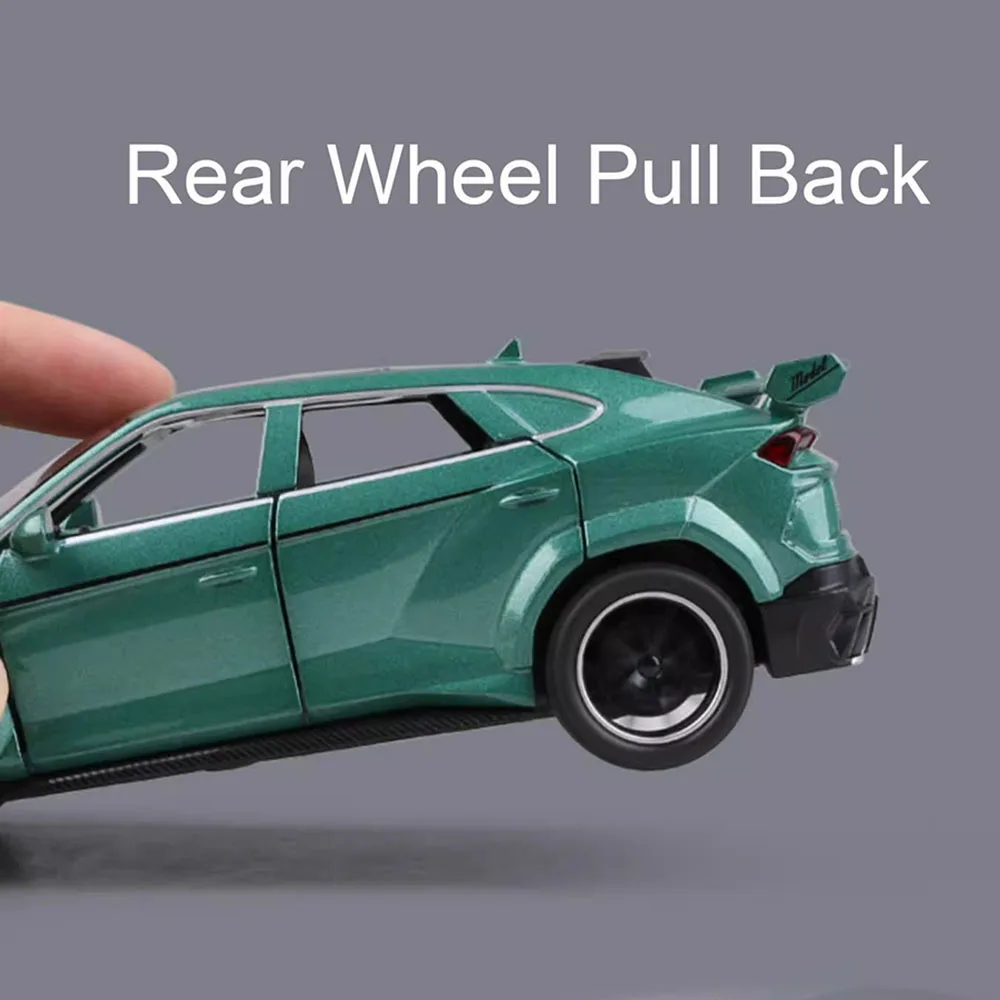 Juguetes de aleación URUS V12 a escala 1:32, modelo de coche fundido a presión, puertas de Metal, sonido abierto, luz, vehículos extraíbles, modelos, juguetes para niños, adornos