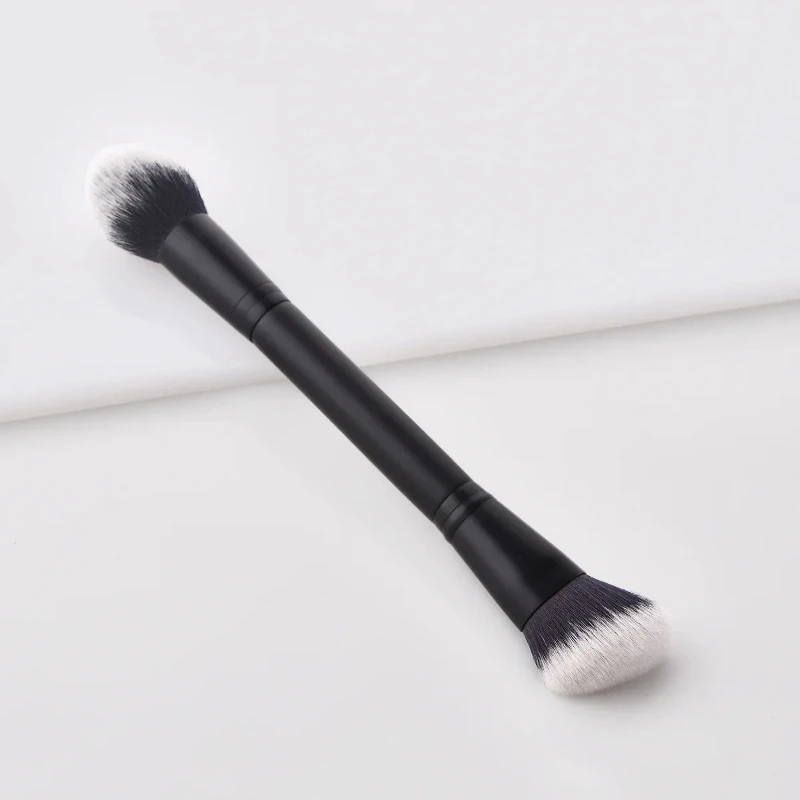 Pinceaux de maquillage à Double extrémité, brosse de réparation pour le visage, brosse de Contour pour crème liquide, poudre, outils cosmétiques de beauté pour le visage