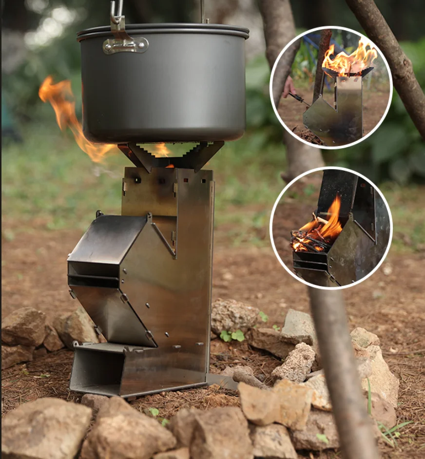 Removable Survival Trekking Furnace Portable Outdoor Camping Firewood Stove Outdoor Camping Folding Wood Stove