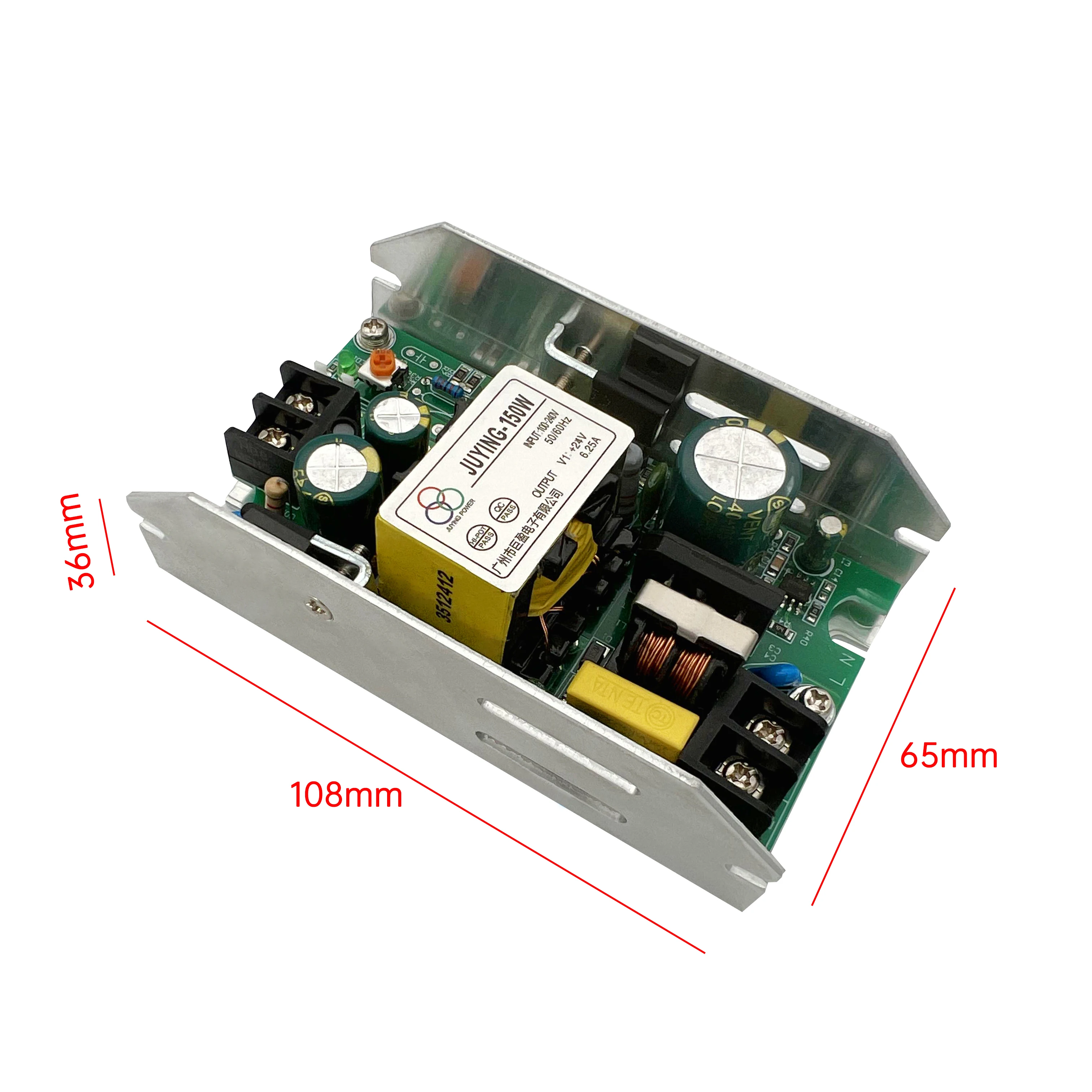 Placa de alimentación Par LED de escenario, fuente de Control RGB, 36x3w, 54x3w, integración ac/dc, JY-150-36 + 12, 150w, 36v3.5A, 12v, 2A