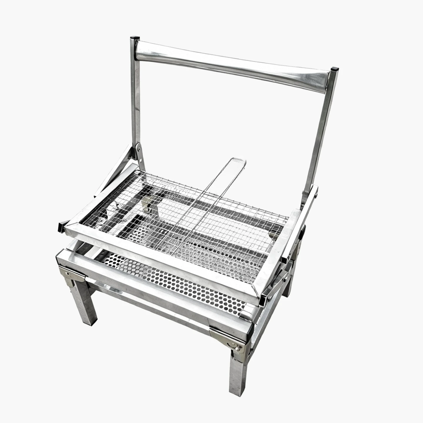 Flip-top Charcoal Grill Tabletop Portable High-Carbon Steel Tray Space-saving Small Outdoor Cooking Barbecue Foldable Camping