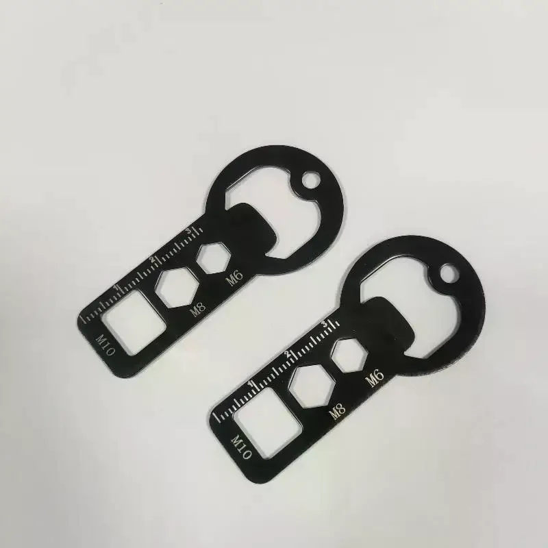 

Multifunctional EDC Keychain Tool - Bottle Opener, Hex Wrench (M6/M8/M10), Ruler & Seat Belt Buckle, Stainless Steel Multi-Tool