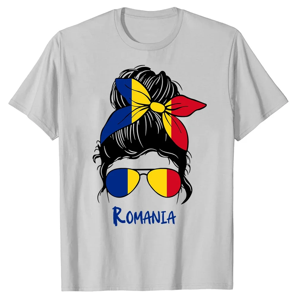 Romania Romanian Girl Woman Flag T Shirts Summer Graphic Cotton Streetwear Short Sleeve Birthday Gifts T-shirt Mens Clothing