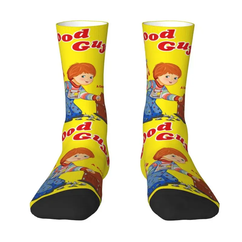 Cute Printed Good Guys Chucky Carpenter Socks for Women Men Stretchy Summer Autumn Winter Child's Play Crew Socks