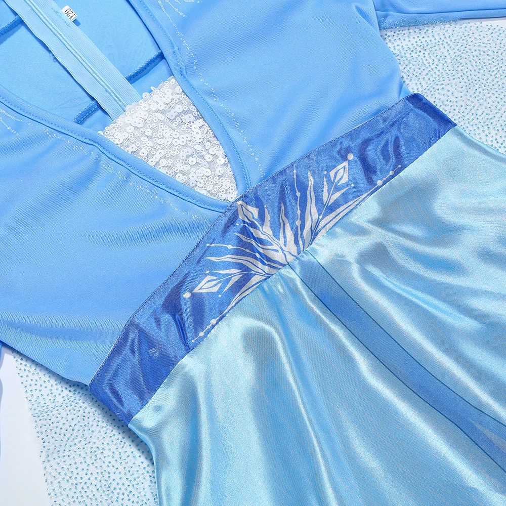 Für Mädchen Elsa Prinzessin Frozen Kostüm Geburtstagsparty Kleider Halloween Cosplay Karnevalskleidung Kinderkleid für Mädchen – Detail 5