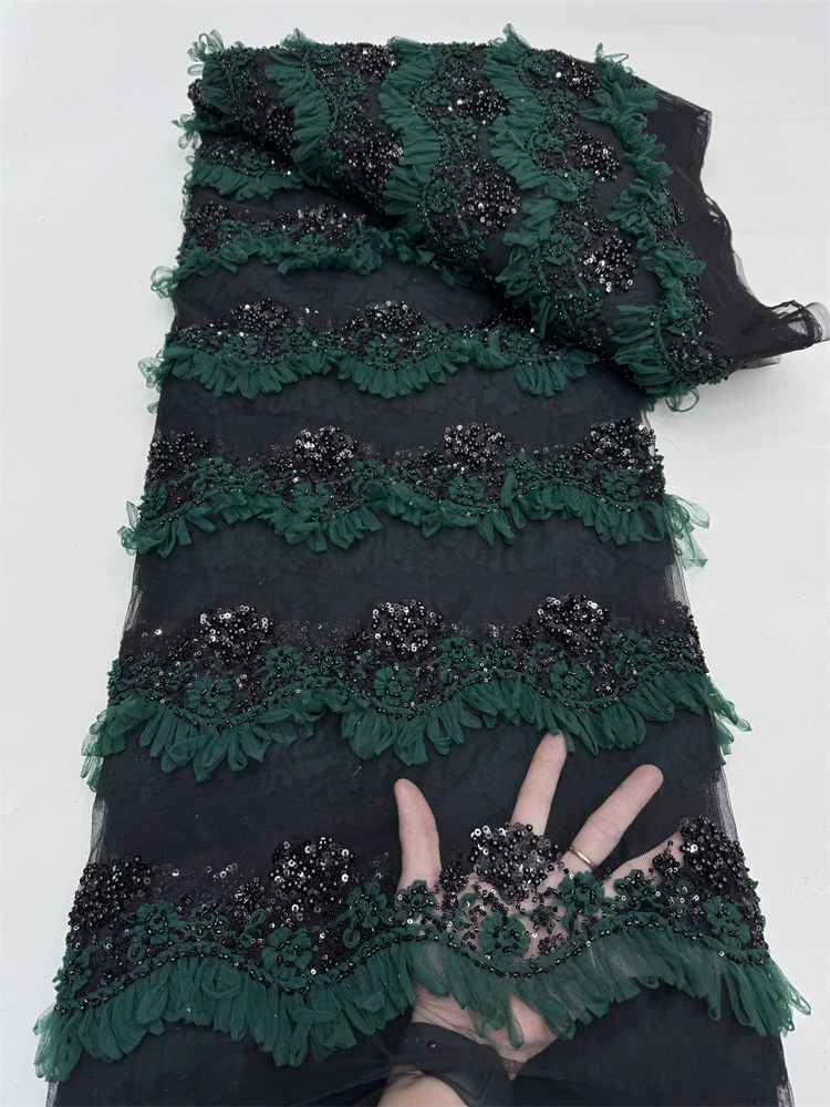 아프리카 메쉬 레이스 원단 나이지리아 비즈 레이스 원단 스팽글 고품질 프랑스 나이지리아 레이스 드레스 여성 파티 웨딩용