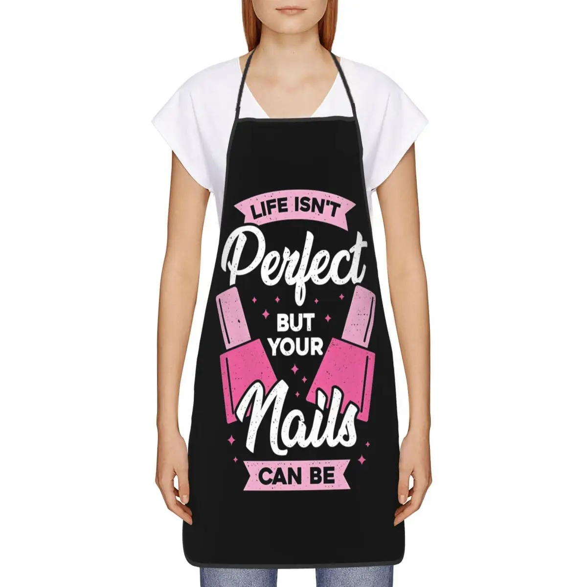 Custom Unisex Nail Polish Manicure Bib Apron Adult Women Men Nail Technician Chef Tablier Cuisine for Kitchen Cooking Painting