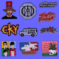 Pop Music Rock Band Logo Badge Cartoon Metal Lapel Brooch Accessory Music Album Choral Group Pin Backpack Decoration Fans Gift