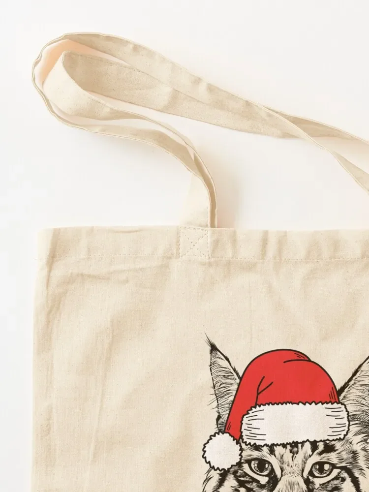 クリスマスサンタメインクーン猫ホリデートートバッグショッパーバッグビッグバッグ女性かわいいポーチ