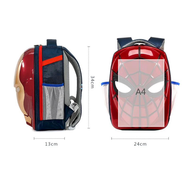 2023 New Marvel Super Hero Iron Man Kids Backpack Led Glow Waterproof Cartoon Styling Student Stationery Storage Bag Wholesale