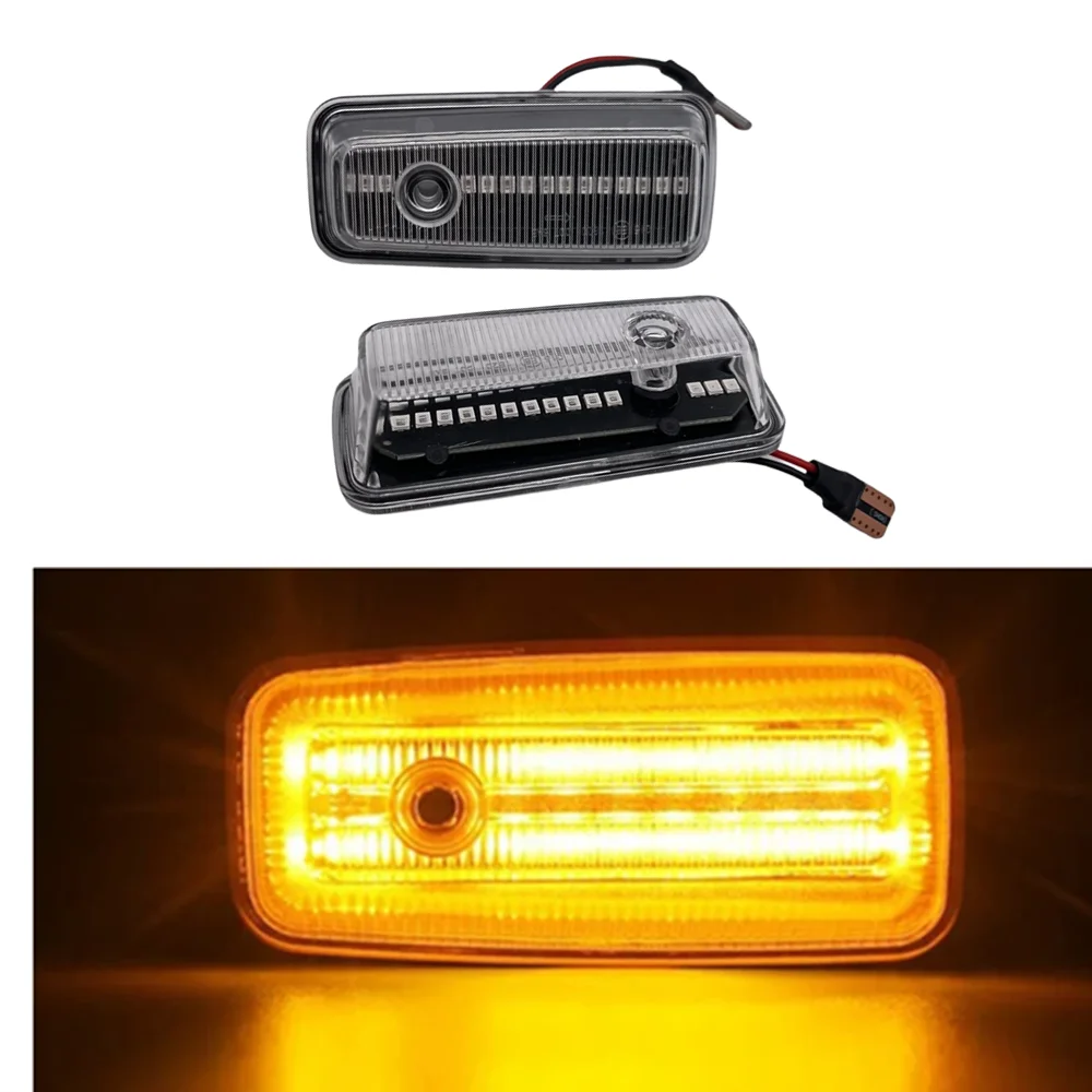 2PCS Dynamic LED Side Marker Blinker Turn Signal Light For Mercedes W461 W463 G-Class G500 G550 G55 G63 G65 1986-2002