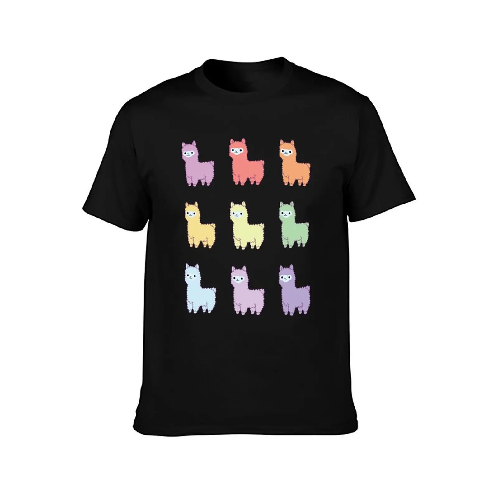 cute Llama Pack 9 T-Shirt Fashion Letter Print T-Shirt