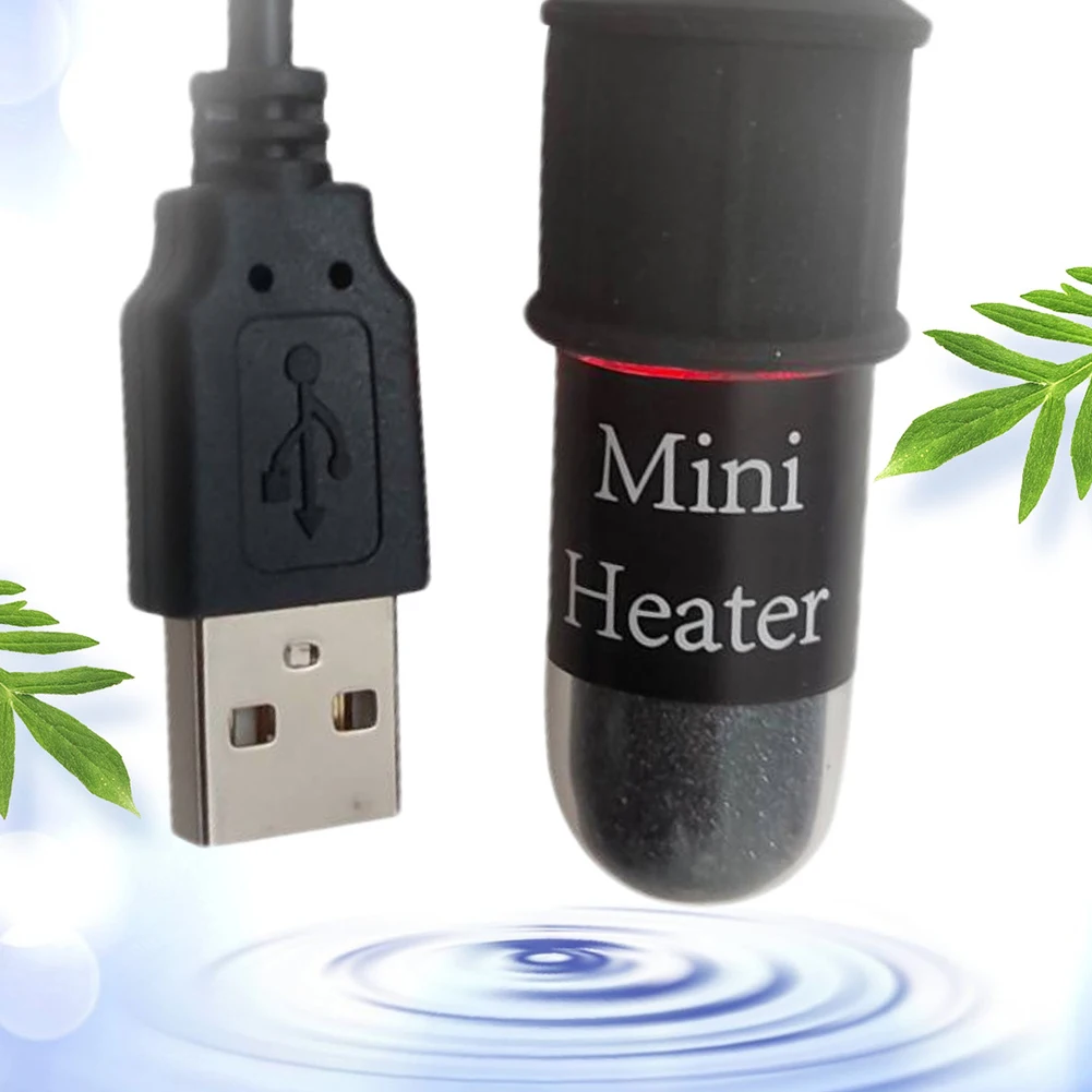 1 Set 10W USB Fishbowl Quartz Heating Rod Automatic Constant Temperature 26 Degrees Free Setting Fishbowl Heater DC5V