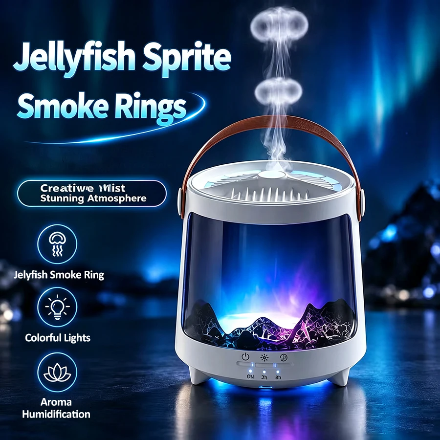 Aurora Aroma Humidifier, 7 Color Light, 2 Mist Modes, 2-8H Timer, 300ml, Essential Oil Diffuser, Perfect for Christmas Gift