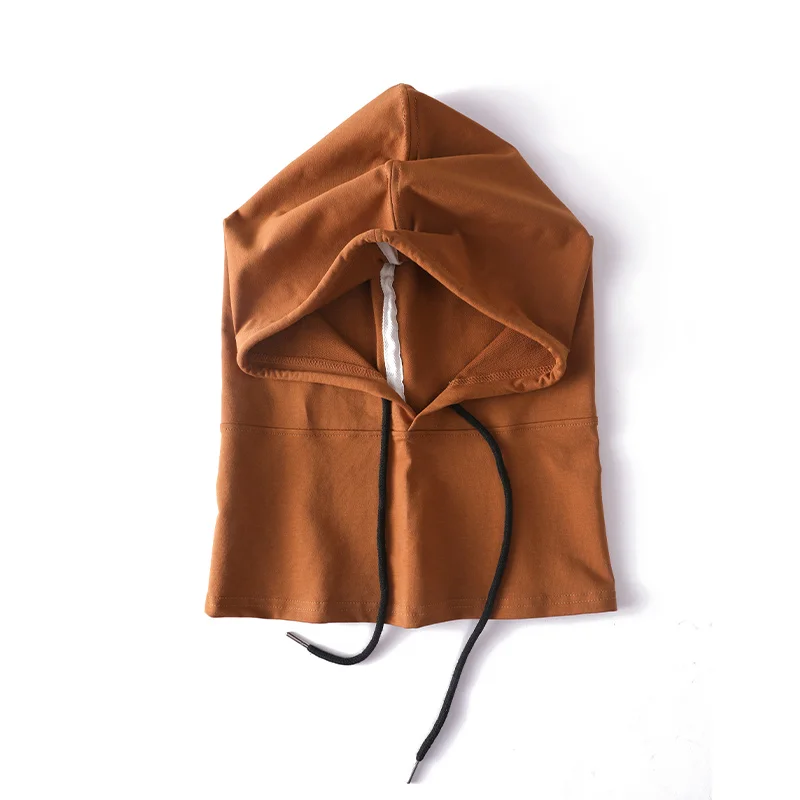 100 Cotton Balaclava Soft Light Thin Self Hood Hat Hooded Summer Beanies Women Four Season Men Sleeping Caps Running Streetwear