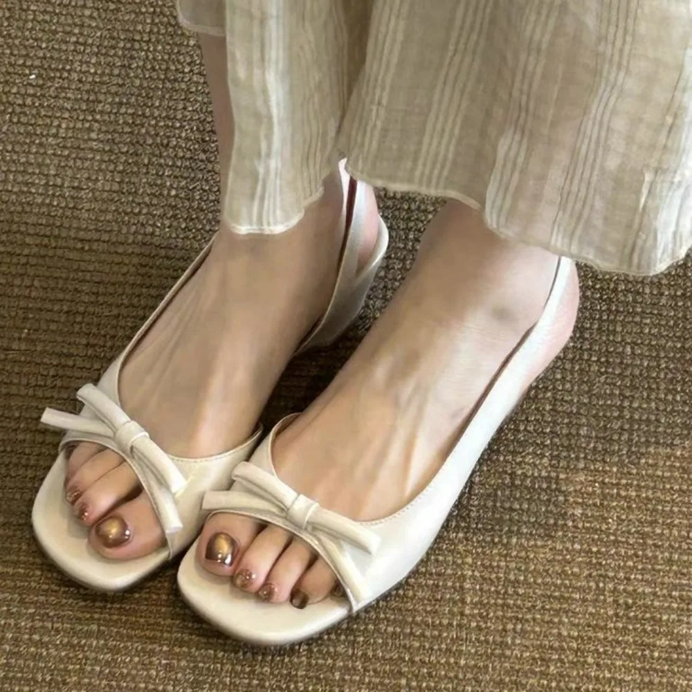 2026 Fashionable New Bow Casual Beach Sandals for Women Summer Hot-selling Elegant and Sexy High-heeled Sandals