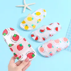 Cartoon Fruit Parent-child Slippers Summer Comfort Non-Slip Home Children Slippers Boys Girls Soft Sole Indoor Bathroom Shoes