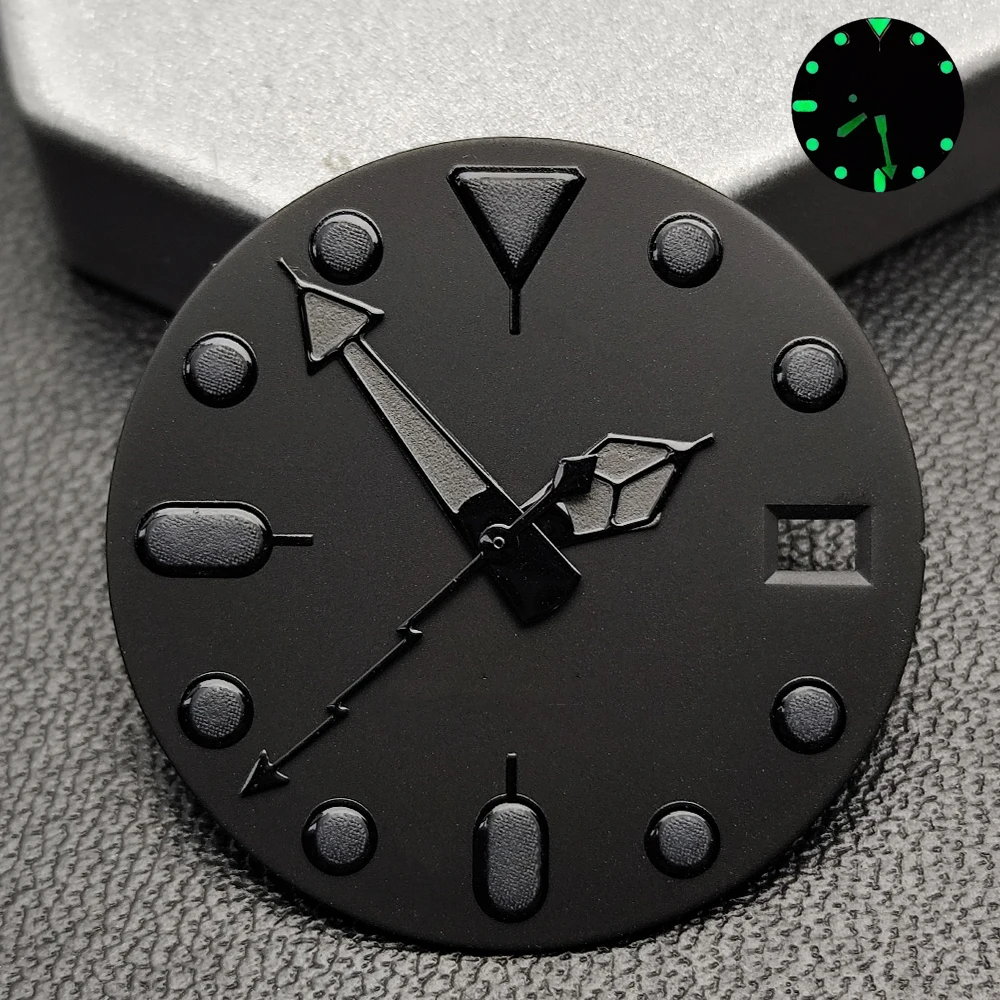 28.5mm Green Luminous Black Single/Double Calendar Dial Hands Fit for NH35 NH36 Movement Watch Pointer Modification Accessories image 4