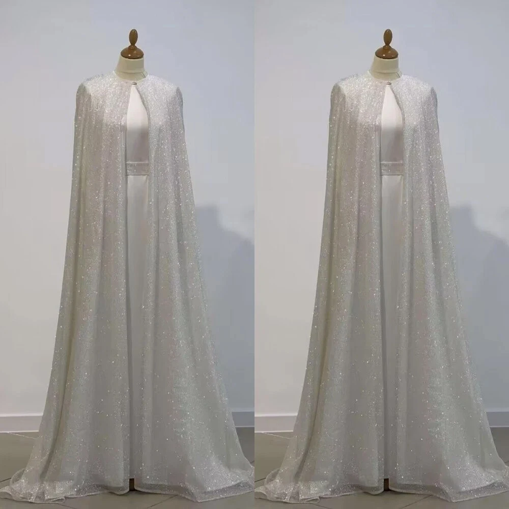 

Gliter Tulle Long Wedding Party Shawl Bridal Wrap BOLERO Bridal Wedding Cape Cloak Customized