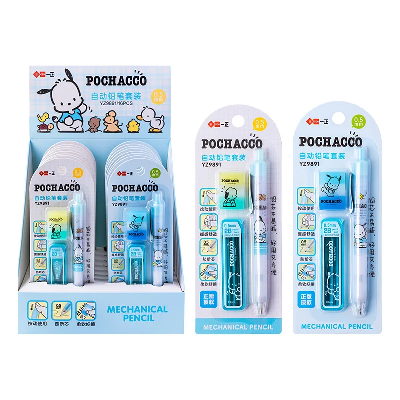 

12set/lot Sanrio Kawaii Pochacco Mechanical Pencil Cute 0.5MM Drawing Writing Automatic Pen School Office Supplies