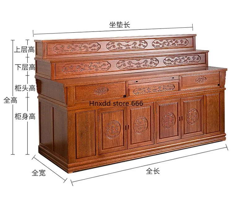 Solid wood Buddha cabinet Guan Gong Buddha Taiwan incense case household