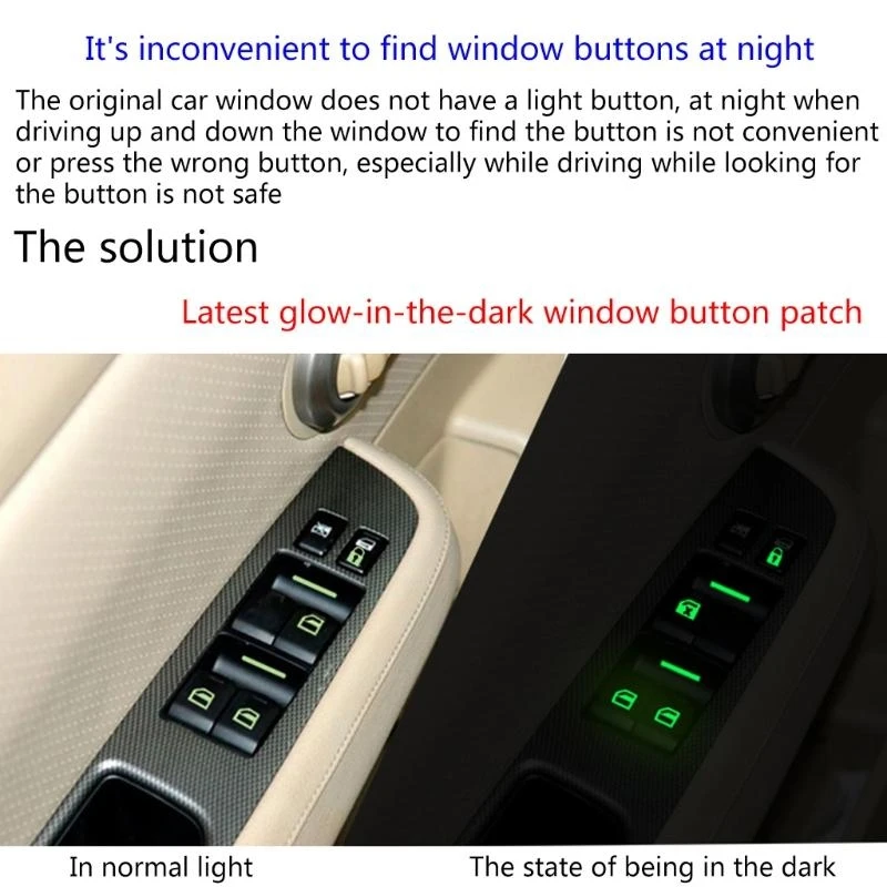 

y1gd Luminous Car Switch Fluorescent Sticker Decal Styling Self-adhesives Car Styling
