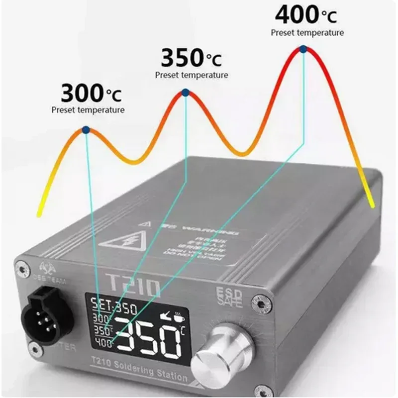 OSS T210 Intelligent Thermostat Soldering Station 75W Electronic Soldering Iron LED Digital Display With C210 Solder Tips