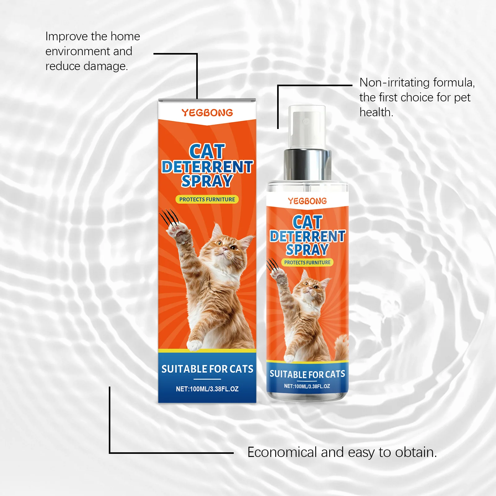 Yegbong 50 مللي رذاذ رادع للقطط تركيبة لطيفة توقف المضغ لعق والخدش الأثاث أريكة أدوات تدريب الحيوانات الأليفة