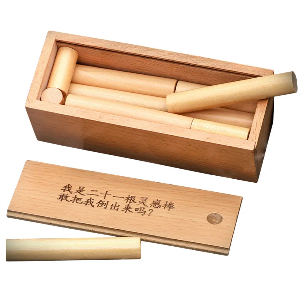 

1Set Brain Teaser Stick Wooden Luban Box Educational Sticks Challenge Iq Puzzle for Kids Adults