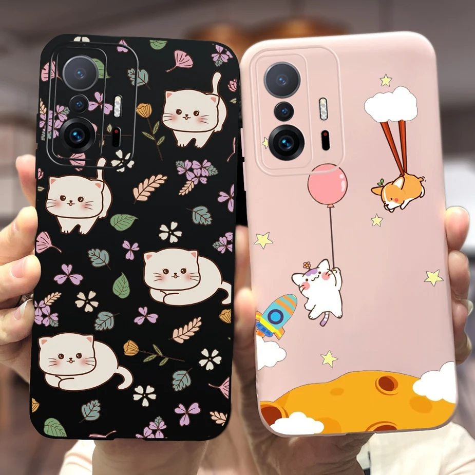 For Xiaomi 11T Pro Case Mi 11T Cute Dinosaur Cartoon Cover Soft Silicone Phone Case For Xiaomi Mi 11T 11TPro Fundas Coque Bumper