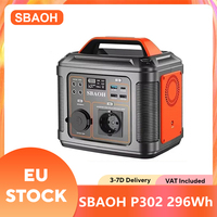 SBAOH P302 300W 296Wh Portable Power Station Generator Quick Charge 230V AC Sockets DC Ports and LED Torch for Travel Camping