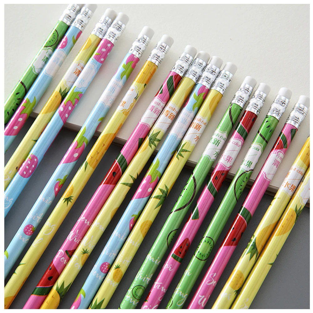 12Pcs /Lot Ordinary Pencil Wooden Lead Pencils HB Pencil With Eraser Children Gift Drawing Pencil School Writing Stationery