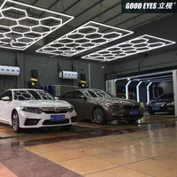 Hexagon LED Car Garage Light with Border 6500k Ceiling Light for Car Detailing Garage Workshop Gym Supermarket Barber Store Free