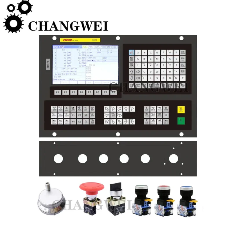 Der neue Xc809d 3~6-Achsen-USB-CNC-Steuerungssystem-Controller unterstützt Fanuc G-Code Offline-Fräsen, Gewindeschneiden und Bohren