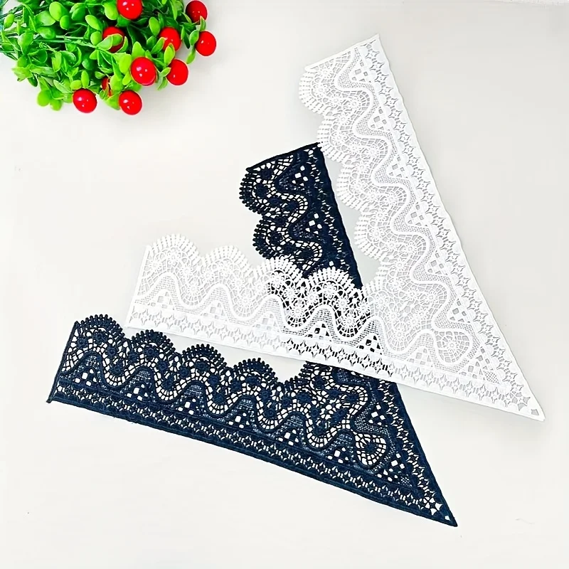 1 pièce Applique en dentelle pour robe, accessoires de décoration pour chemisier et costume, garnitures de couture DIY pour encolure et col, blanc et noir