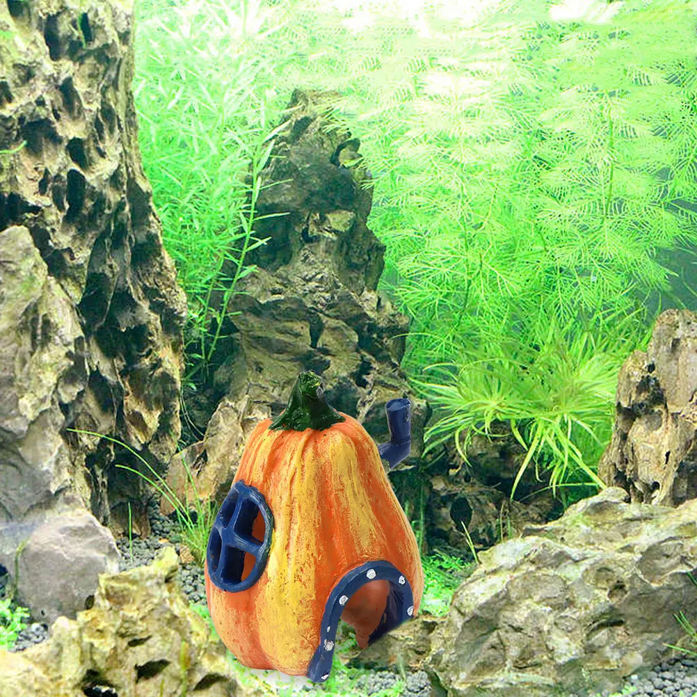 

3 Pcs Resin Pumpkin Decor Aquarium Halloween Ornament Decoration for Fish Tank Decorations