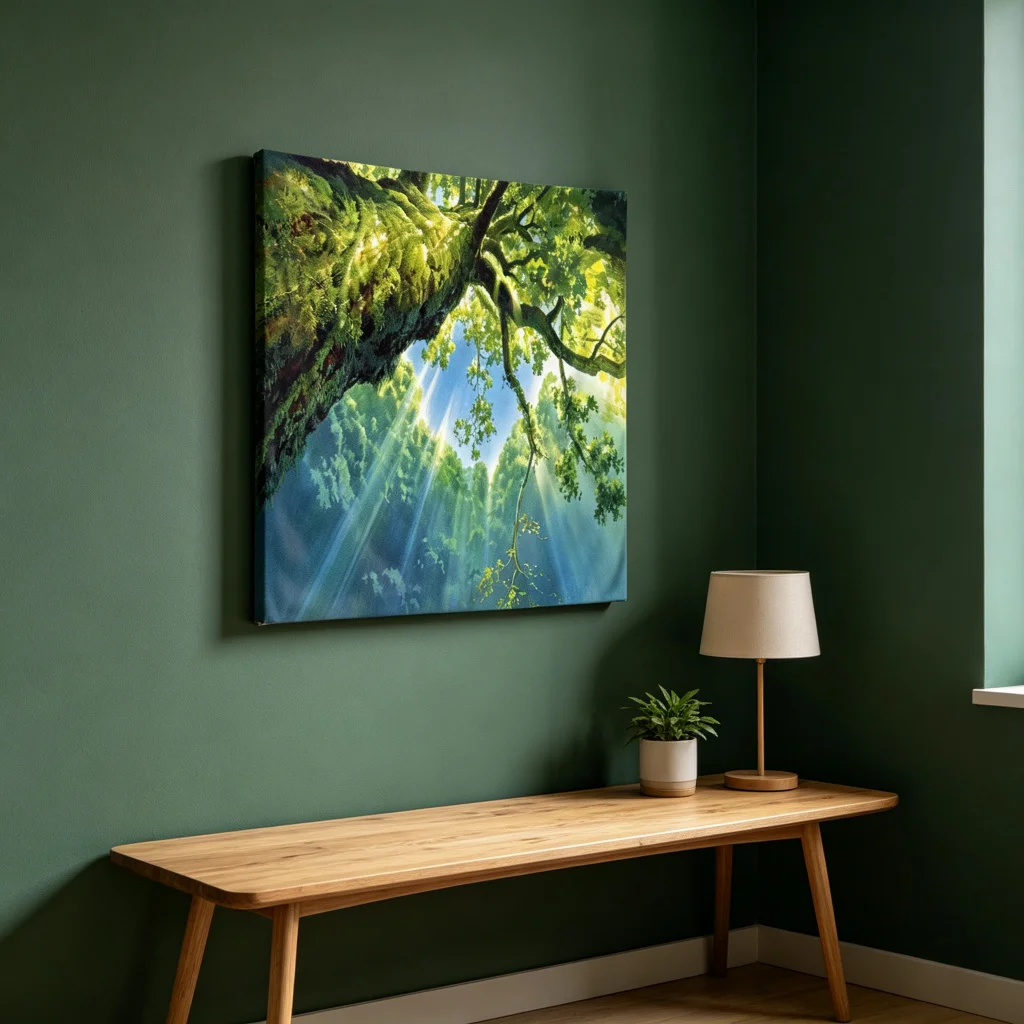 1 forest tree printed background banner, bedroom and living room photo background, polyester wall hanging, home decoration