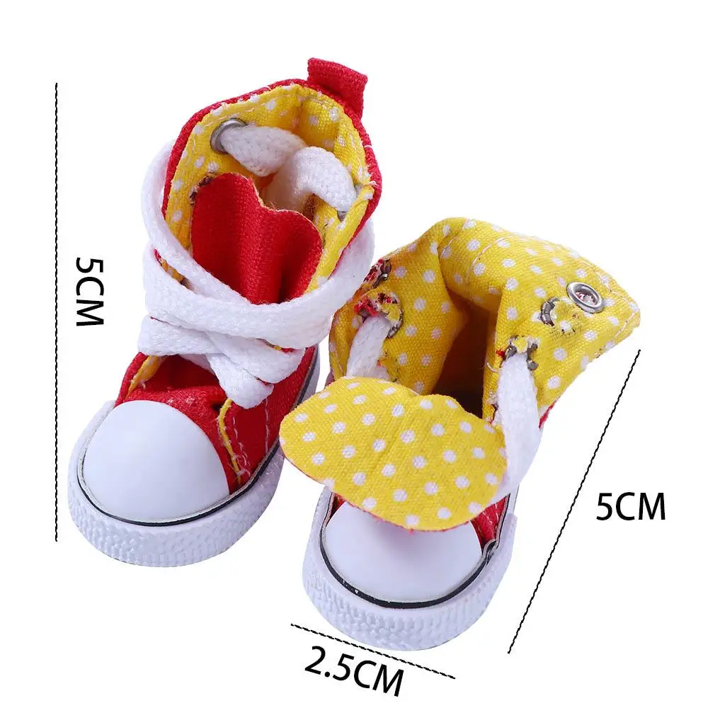 Doll Accessories Fashion High Top 5cm Casual Mini Toy Mini Shoes Doll Canvas Shoes BJD Doll Shoes Sneaker Doll Shoes