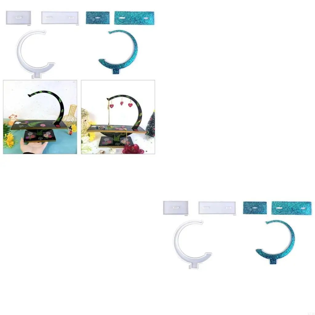  Jewelry Display Stand Mold with Crystal Droplet Practical Storage Rack Moulds