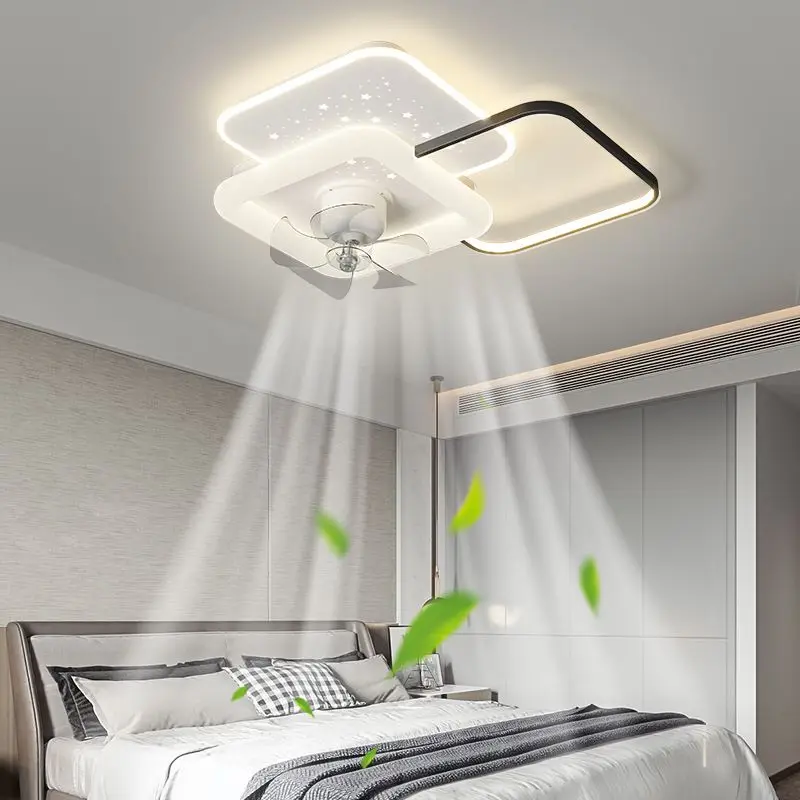 

New Nordic Ceiling Fan Light Living Room Led Invisible Fan Lamp Ceiling Bedroom Fan Remote Control 110V 220V Ventilador