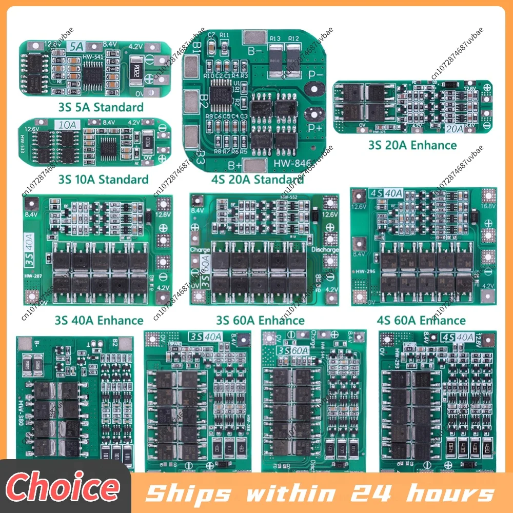 Li-ion Charger Protection Board 3S/4S 5A 10A 20A 25A 40A 60A Board Module for Drill Motor