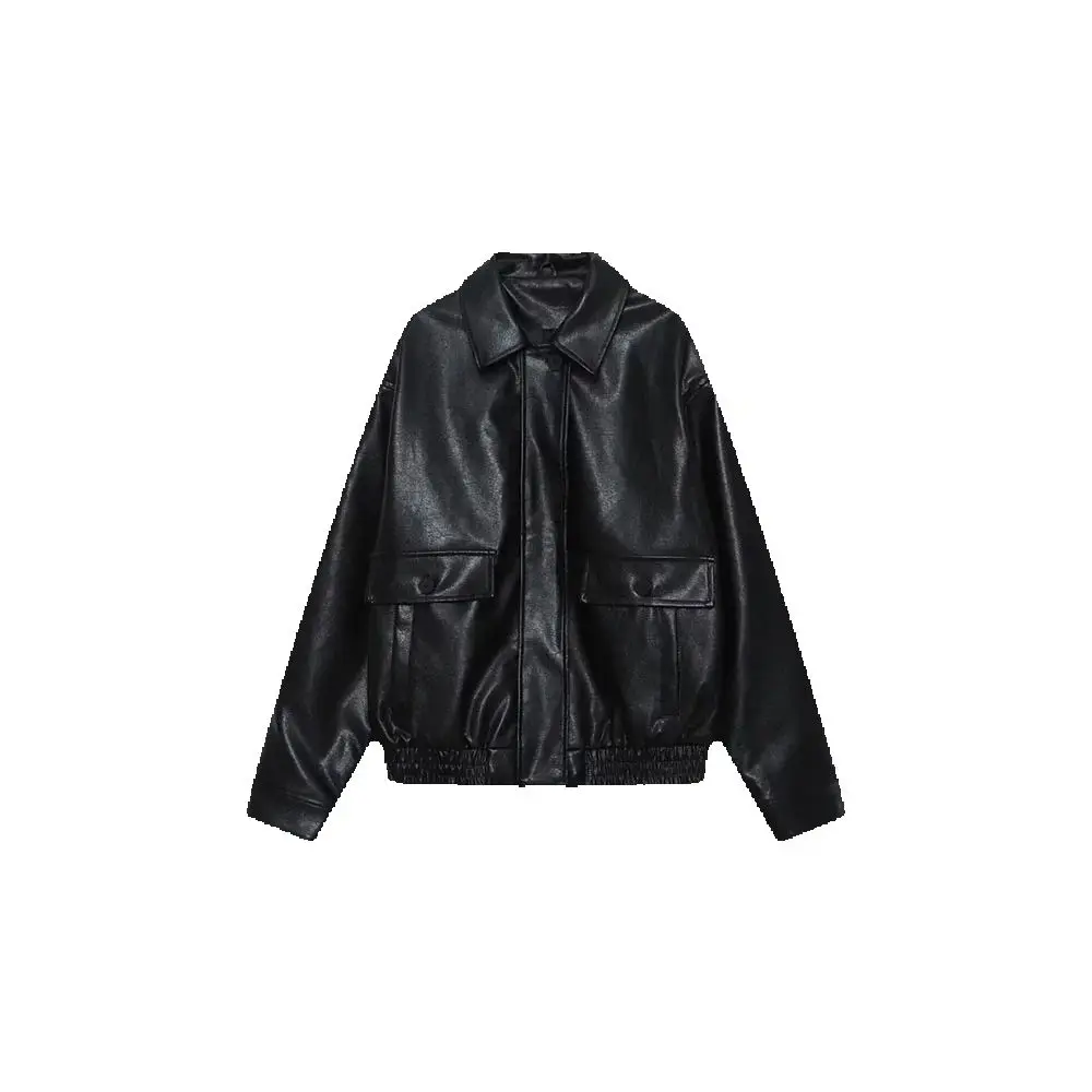 

Autumn New Product Women's Commuting Leisure Versatile Fashion Imitation Leather Pilot Jacket Coat