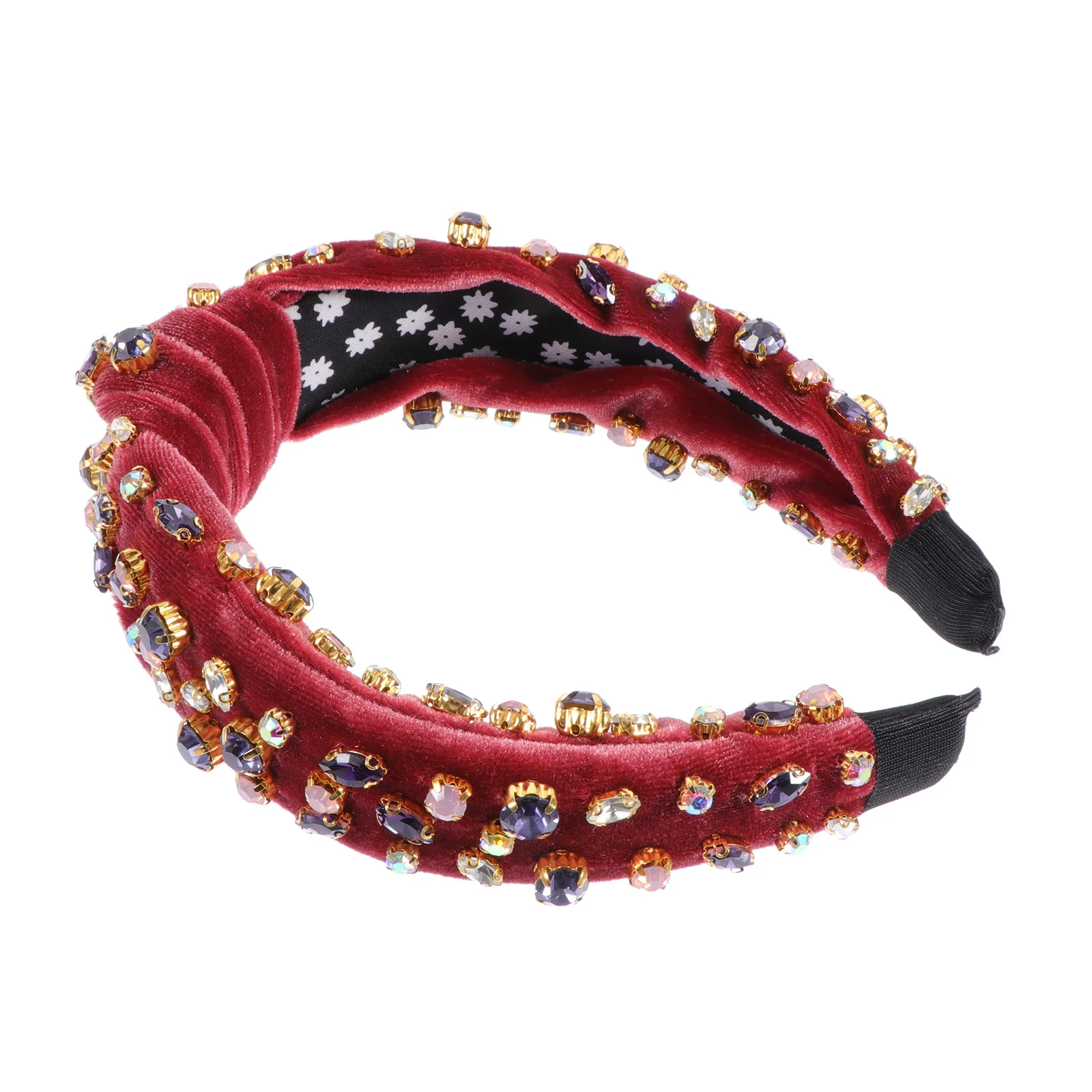 

Rhinestone Hairband For Women Crystal Cross Headband Delicate Costume Accessory Makeup Headband Skin-Friendly Hair Decor